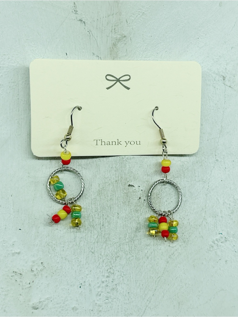 5451gc. Yellow Seed Bead Earrings